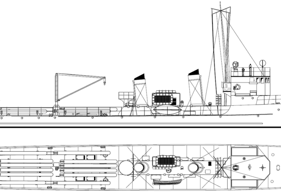 Корабль HMDS TFA 5 [Torpedoship] (1942) - чертежи, габариты, рисунки